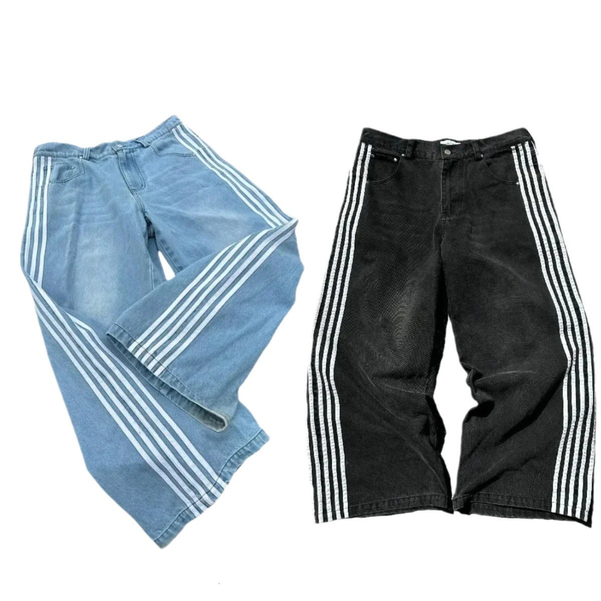 Y2K Vintage Jeans High Street Letter Embroidery Baggy Jeans Men Women Harajuku Hip Hop Casual Straight Leg Wide Leg Pants 250213