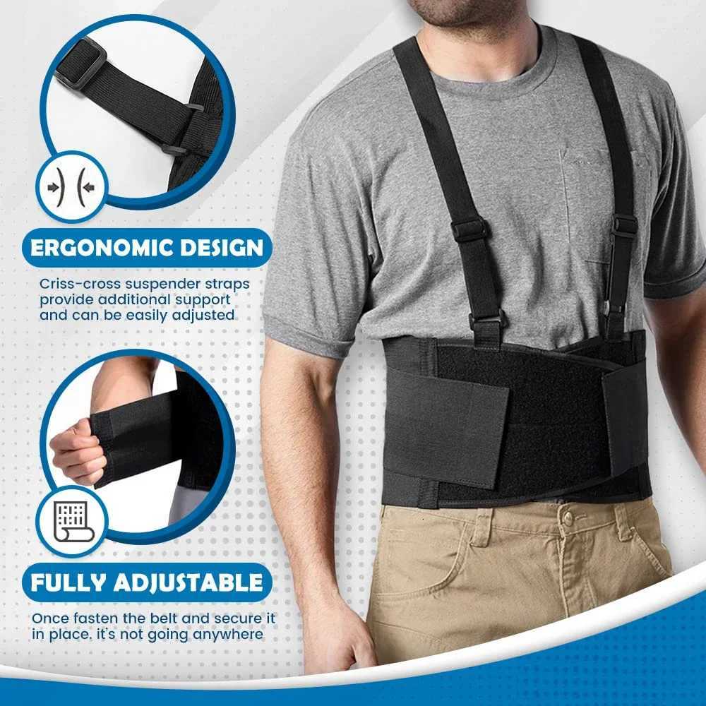 Weight Lifting Training Heavy Duty Lower Back Waist Support Belt Brace Suspenders Working Fitness Exercise Lumbar Support StrapsW250724