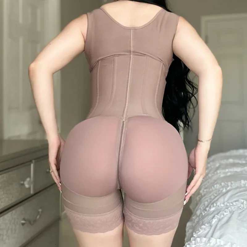 AfruliA High Compression Bodysuits Shapewear Double Tummy Control Belt for Waist Colombian Girdle Full Body Shaper W250724