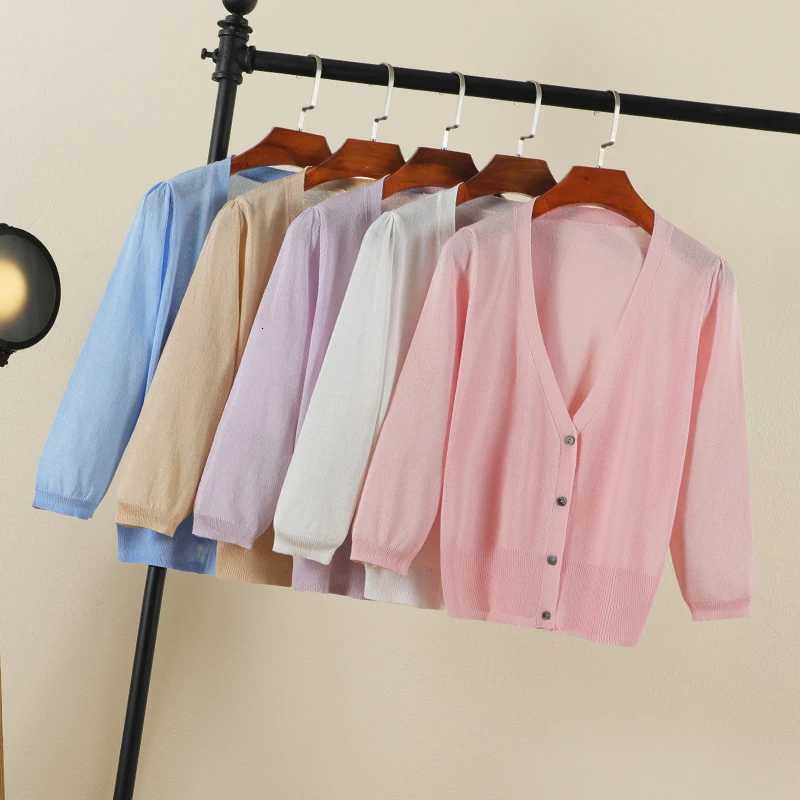 Summer Cardigan Women Crochet Top Long Sleeve Outerwear Bolero Women Knitted Ladies Sweaters Female V-neck Clothing Cropped Slim X250724