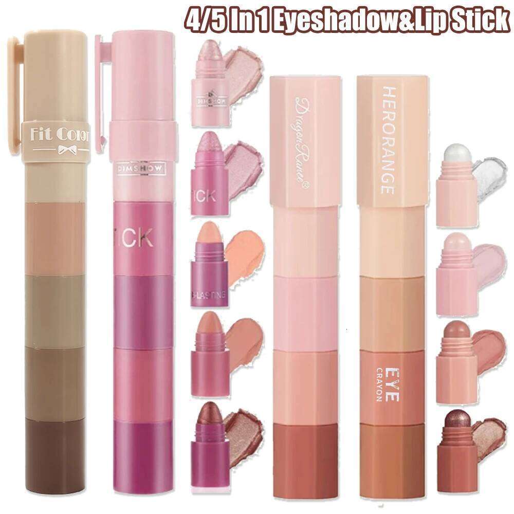 5-in-1 lti-pose Eyeshadow Stick Shimmery Glitter High-Shine Coral Brown Easy to Use Smooth Lip & Highlighter Pen Makeup X250723 X2507