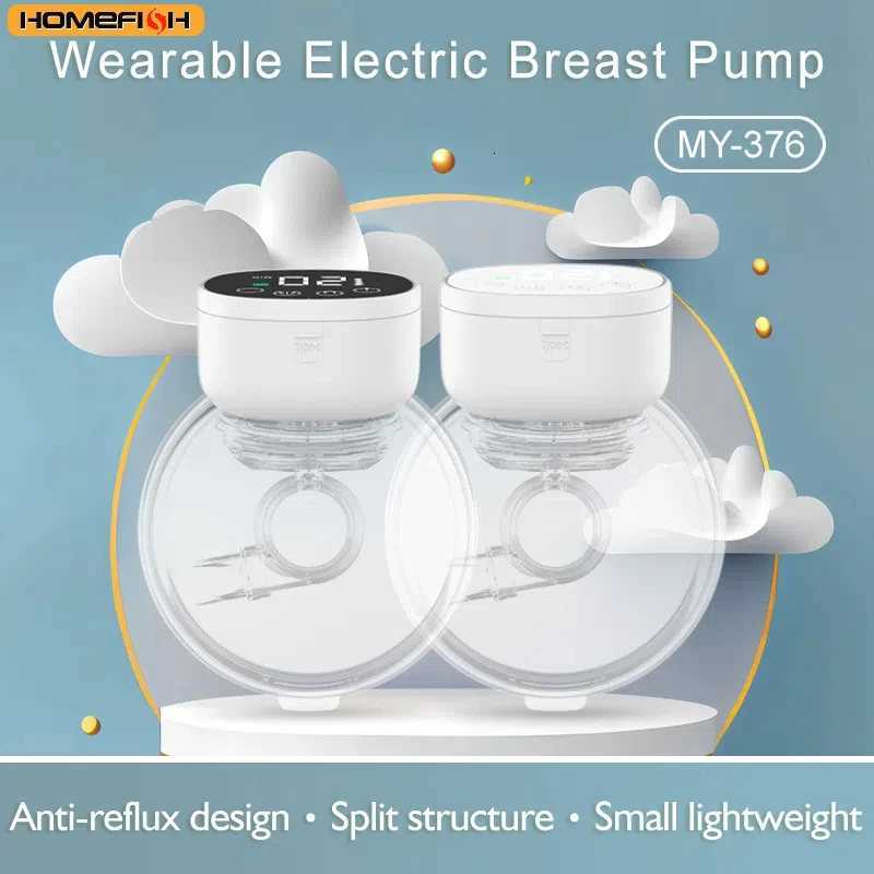 Electric Breast Pump Wearable Electric Breast Pump Milk Extractor Collector Portable Hands Free Silent Comfort Breast BPA-free X2507241