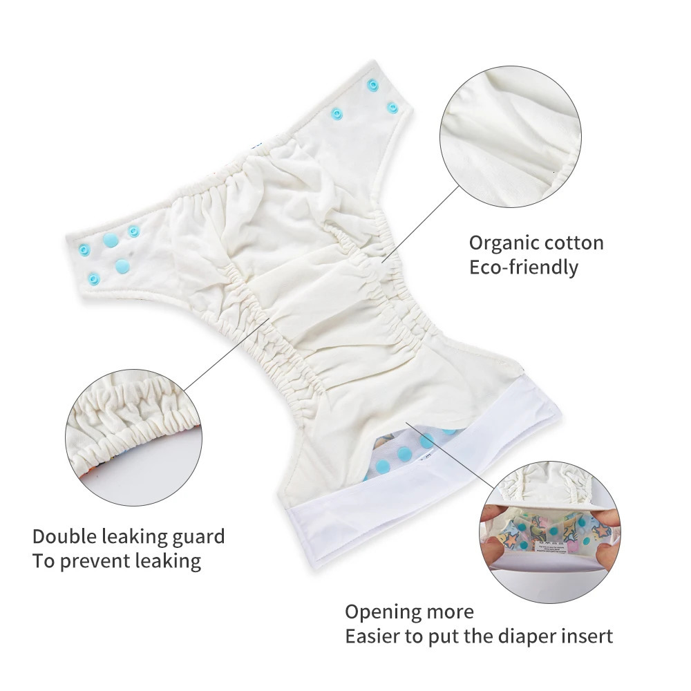 Happyflute Organic Cotton Pocket Diaper Washable Reusable Recycled Baby Cloth For 315kg Baby 250724