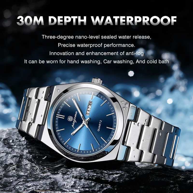 Pengagar Luxury Quartz Man Wristwatch Sport Men Watches Waterproof Luminous Date Week Stainless Steel Mens Watch Male Reloj+box W250724