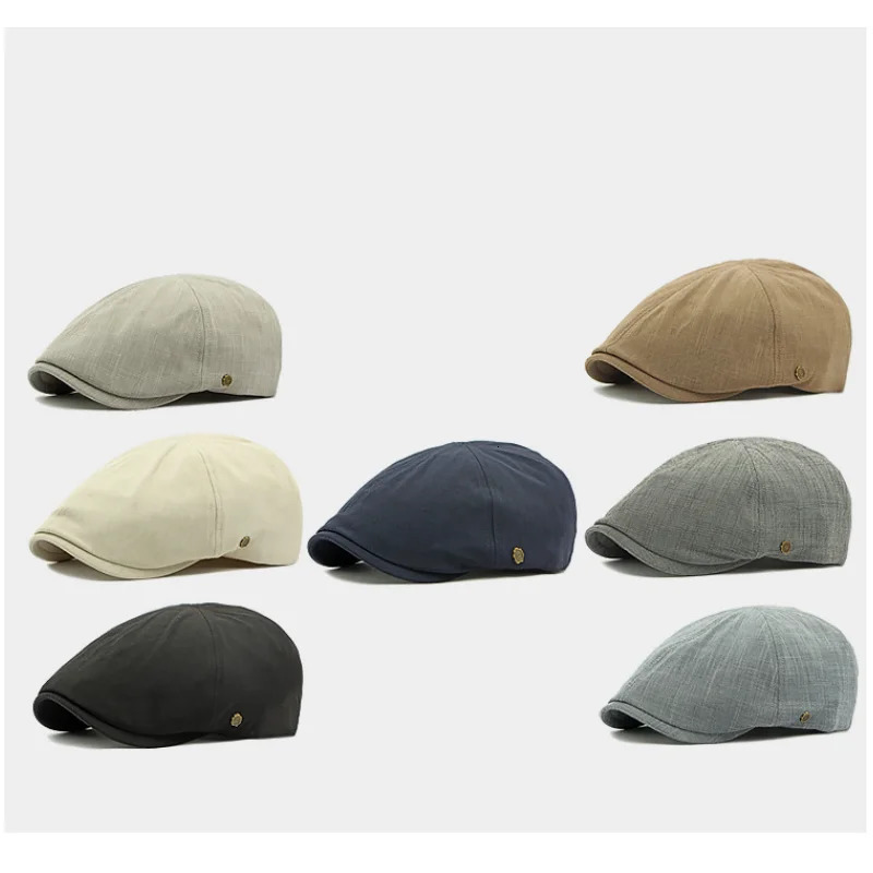 Fashion Retro Cotton Linen sboy Cap Men Casual Flat Driving Golf Cabbie Caps Women Sunshade Berets Art Youths Forward Cap 250723
