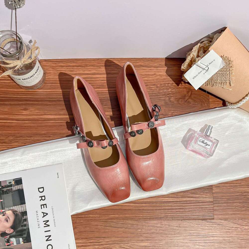 Women's Summer Single Outdoor Wear, High-End Feel, Polished Color, One-Strap Mary Jane for Women 2025, Paired with Skirts, Casual Shoes