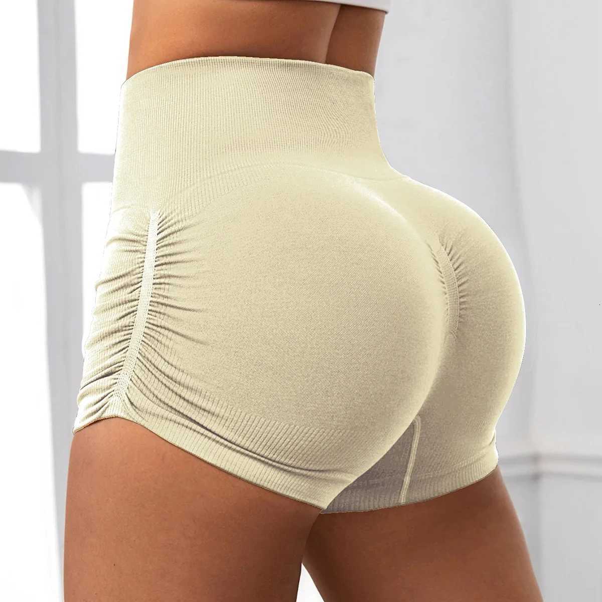 Womens Seamless Yoga Booty Shorts High Waist Butt Lifting Workout Hot Shorts Summer New Sport Shorts for Gym Running Cycling XJ250724