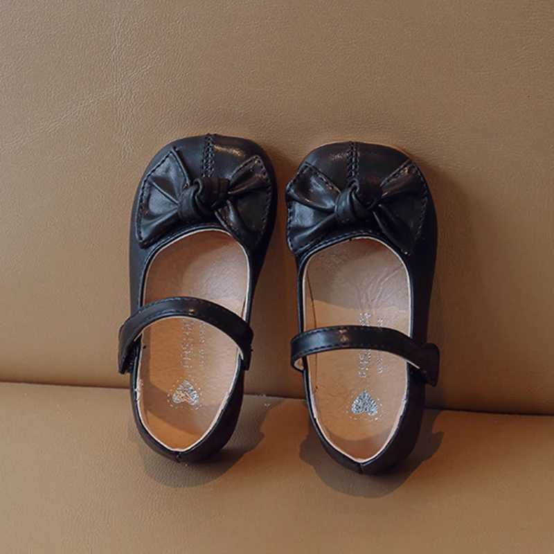100% Cotton Linen Cotton Linen Girls Leather Shoes with Bow-knot Princess Sweet Single Shoe Cute Soft Comfortable Child Flats Kids Shoes XJ250724