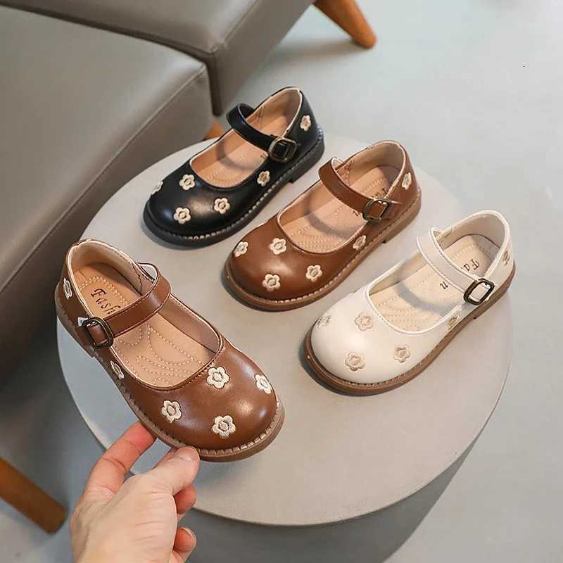 Girls Princess Leather Shoes Breathable Children Embroidery Flat Shoes Fashion Spring Autumn Kids Casual School Shoes Non-slip XJ250724