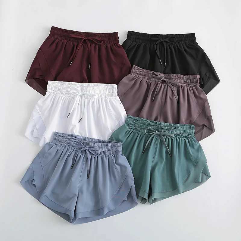 2 in 1 Double Layer Sports Bike Shorts with Pockets Women Outdoor Drawstring Waist Quick Dry Running Shorts Yoga Shorts XJ250724