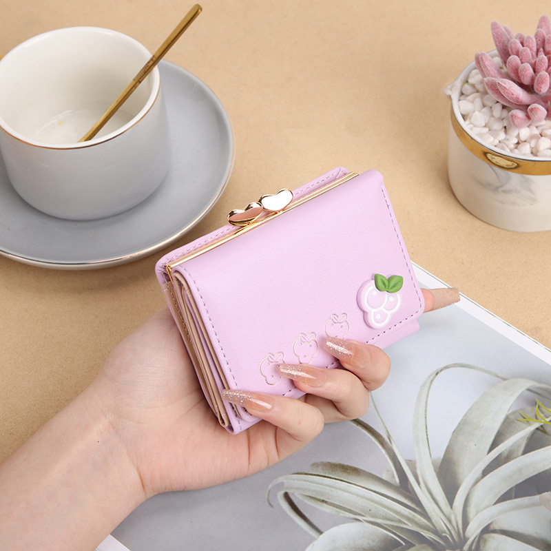 Free Shipping 2025 Designer Bag New Cute Foldable Women's Korean Wallet Cartoon Mini Clip Coin Wallet