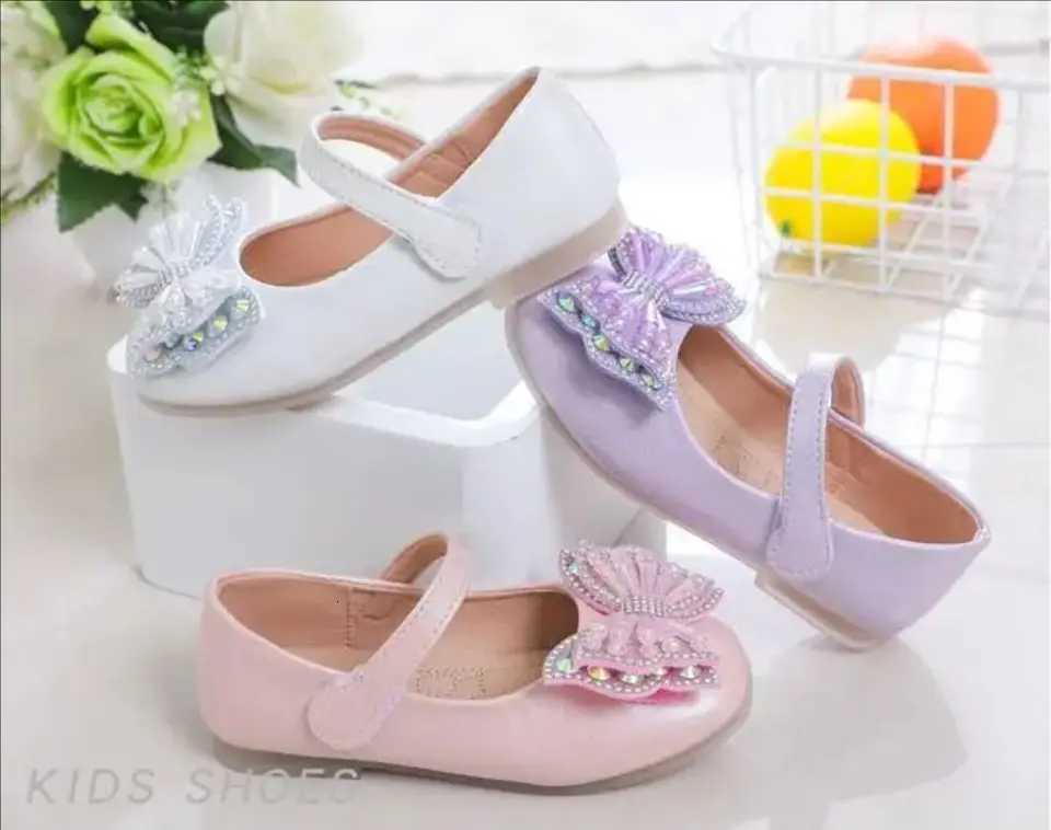 Children Leather Shoes Girls Black Performance Shoes Autumn Girls Princess Shoes White Beans Single Shoes Students Flat Shoes XJ250724
