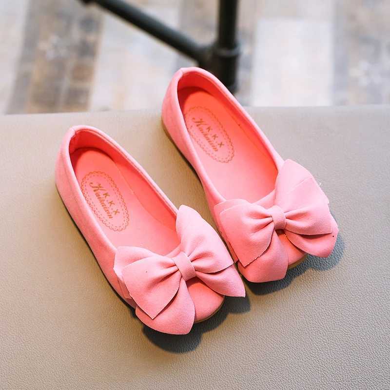 Spring Girls Princess Shoes Bowtie Shallow Light Leisure Children Loafers Slip-on All-match Four Colors Kids Flat Shoe 21-30 XJ250724