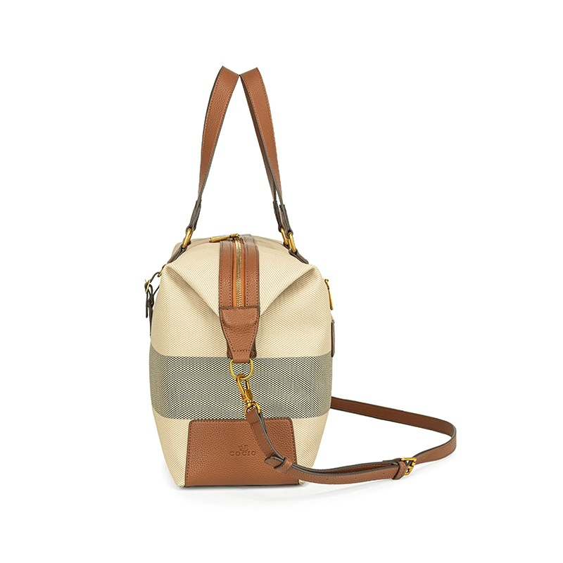 COCIO designer bag plaid travel bag, large capacity high-quality luggage bag fashionable new product canvas fitness bag hot selling