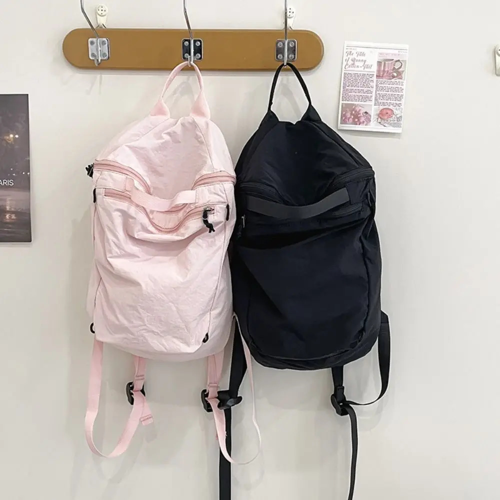 Cute Korean Style Solid Color Backpacks Niche Large Capacity Soft Light Nylon Bag Sport Tote Bag Shoulder Bag Yoga 250723