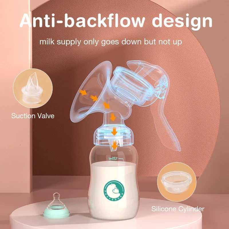Breast Pump Baby Nipple Manual Suction Milk Pump Feeding Breasts Pumps Milk Bottle Sucking Postpartum Supplies BPA Free X250724