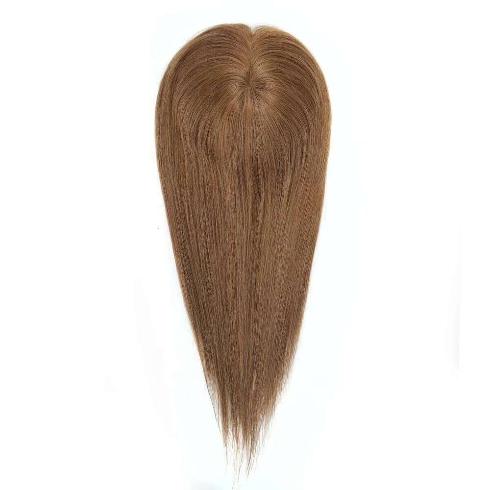 TUW25 Pieces Women's Thinning Mono 100% Virgin Human Hair Topper for Women Natural Looking