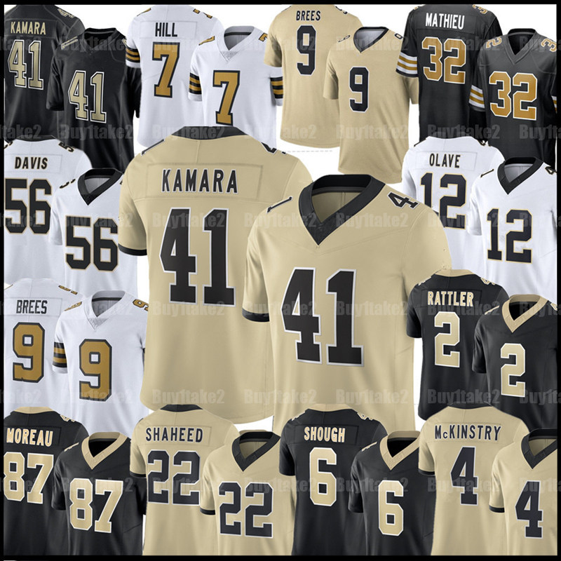 Tyler Shough Alvin Kamara Chris Olave Football Jersey Spencer Rattler Rashid Shaheed Taysom Hill Demario Davis GaQuincy McKinstry Kelvin Banks Jr Alontae Taylor