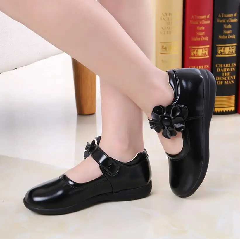 Girls Leather Shoes for Children Wedding Dress Princess School Shoes Kids Summer Bow-knot Black Student Sandals Korean Fashion XJ250724