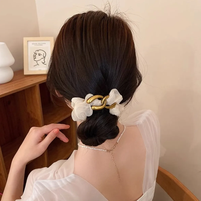 Luxury for woman Designer Elegant Style Scrunchies For Women, Gentle Fabric Ties, Fashionable Bun Ponytail Hair Accessories Free Ship