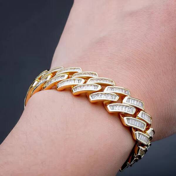 Lab Moissanite Cuban Chain Mens Necklace 925 Silver Plated Bracelet 16mm Hip Hop Rock AAA Zircon Diamond Jewelry