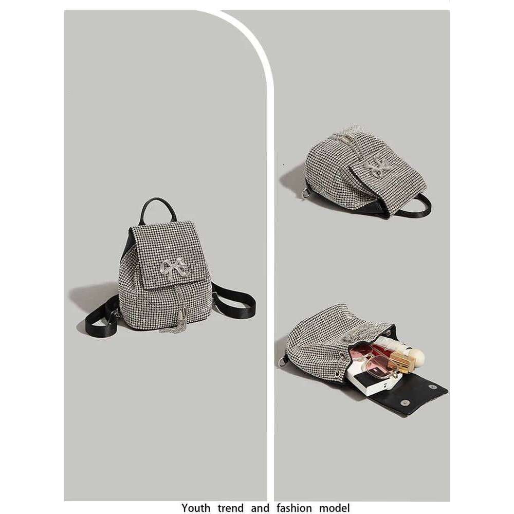Designer Dia Backpack For Women New Versatile Commute College Student School High-end Chic Bow Bucket Bags