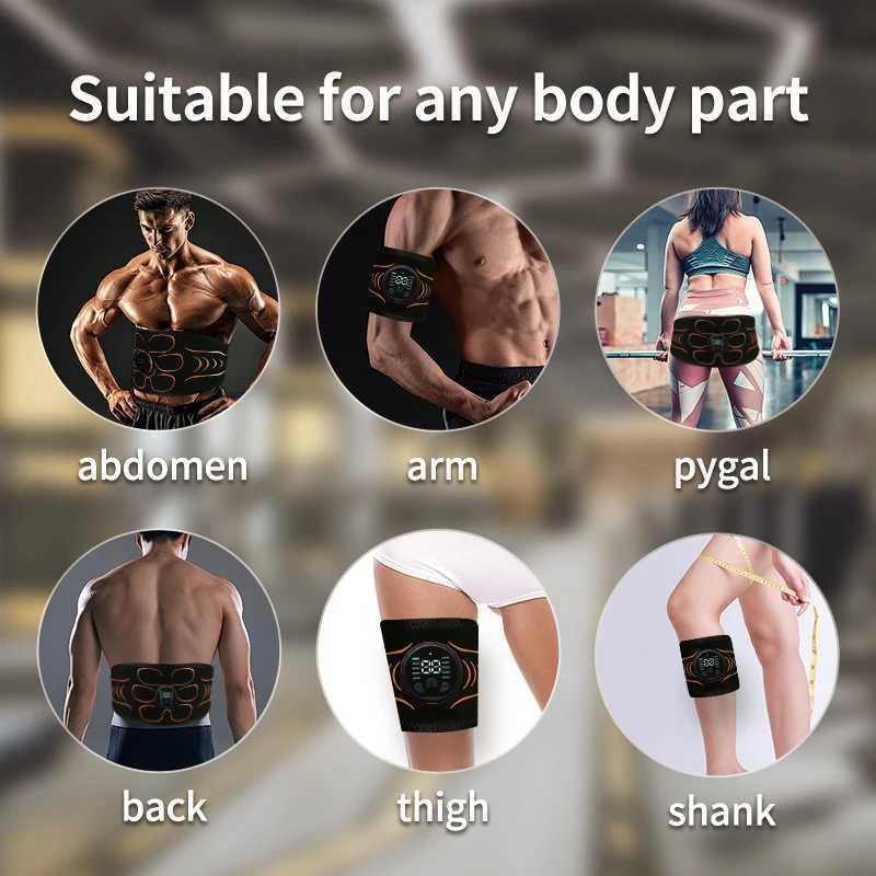 Abdominal Toning Belt EMS Muscle Stimulator Abs Muscle Toner USB Charge Body Shaping Weight Loss Fat Burn Fitness Unisex W250724