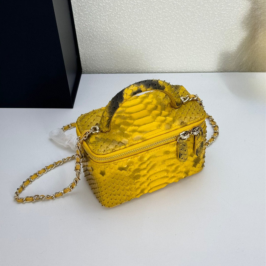 mirror Luxury mini Cosmetic Bags Designer Alligator Cases Women's true leather makeup bag handbags with box size 17*10cm