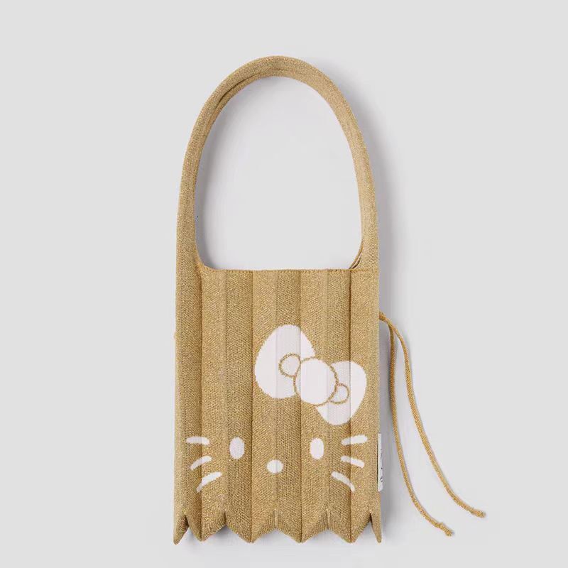 New Cute Cartoon Pleated Women's Handbag Free Shipping Designer Luxury Korean Casual Bag Accordion Bag Shopping Shoulder Bag