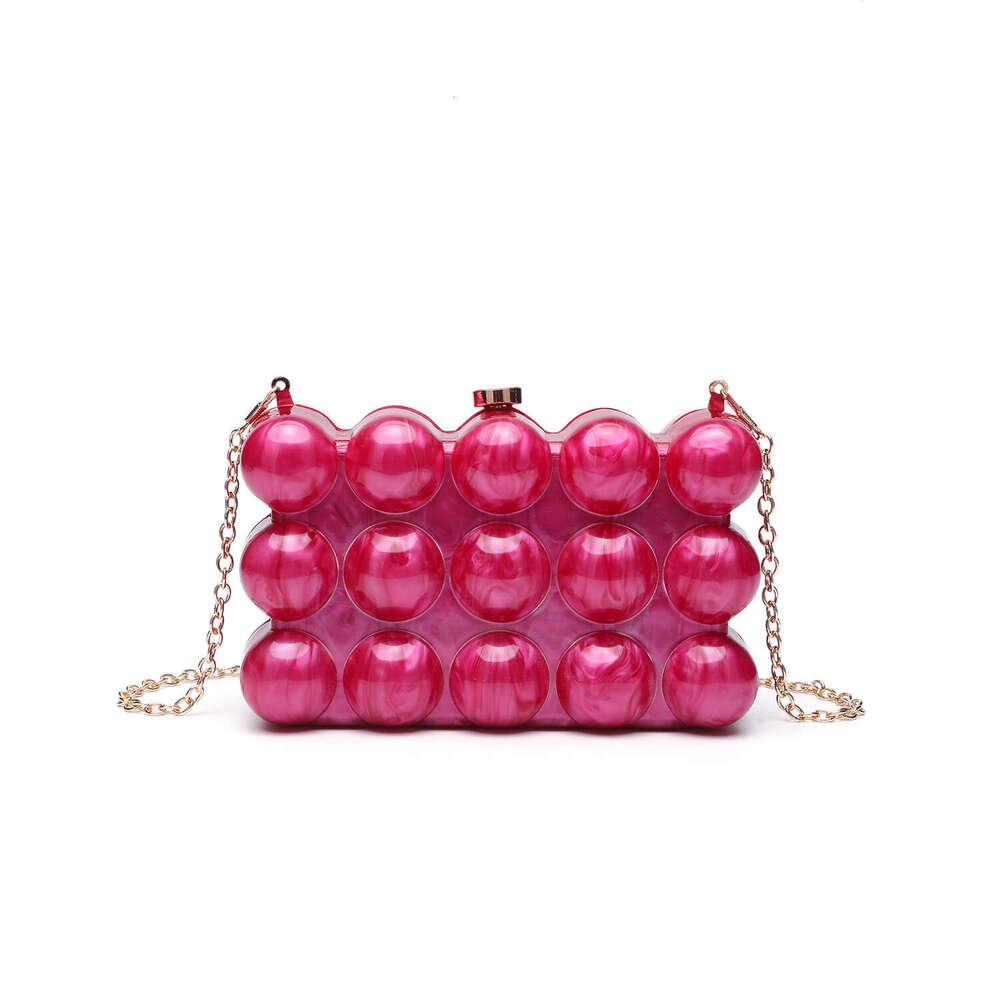 Designer Luxury Evening Diamond French Wave Pearl Eggshell Single Shoulder Fashion Crossbody Acrylic Evening Bag