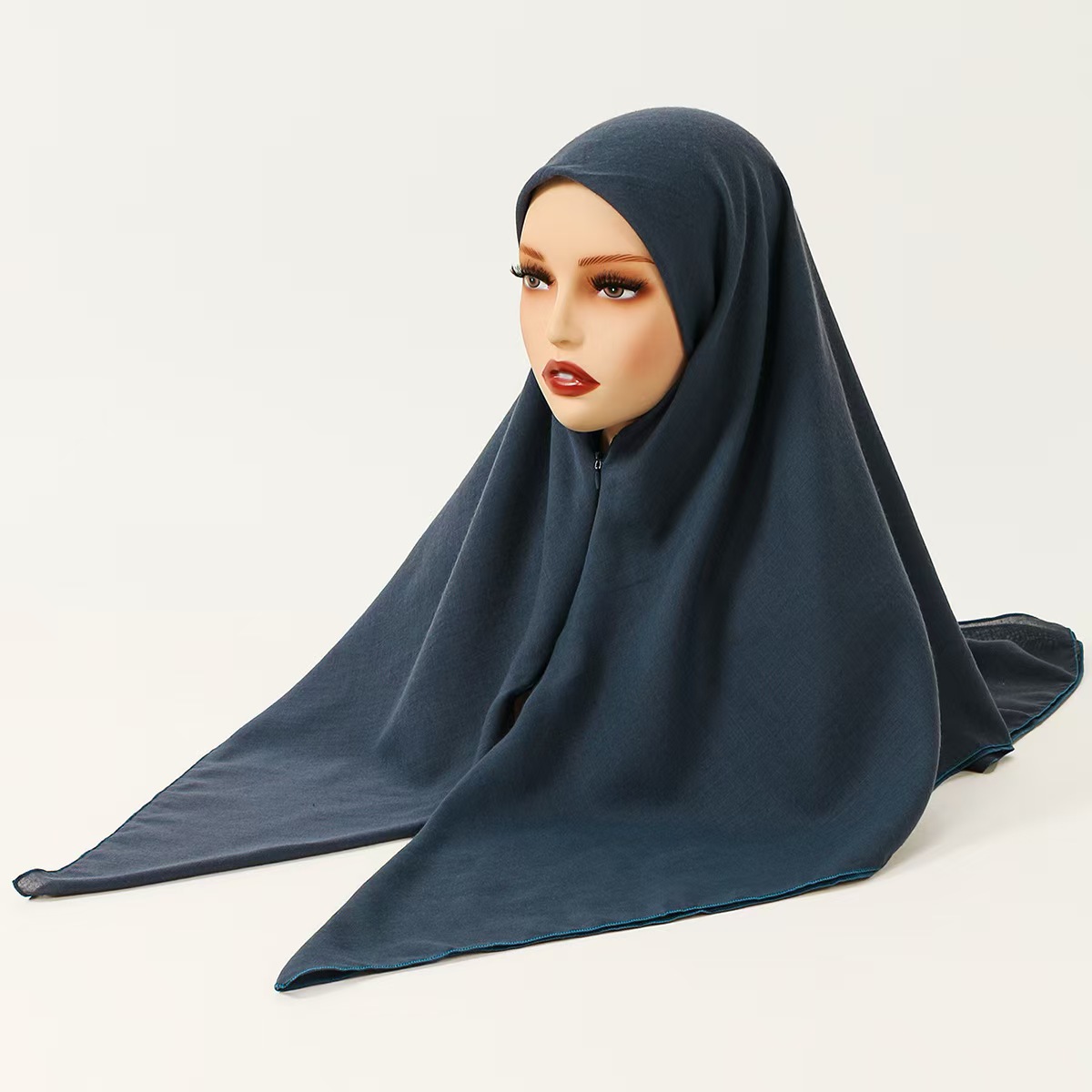 T1295 lazy zipper solid color scarf versatile fashion high quality ladies soft shawl headscarf