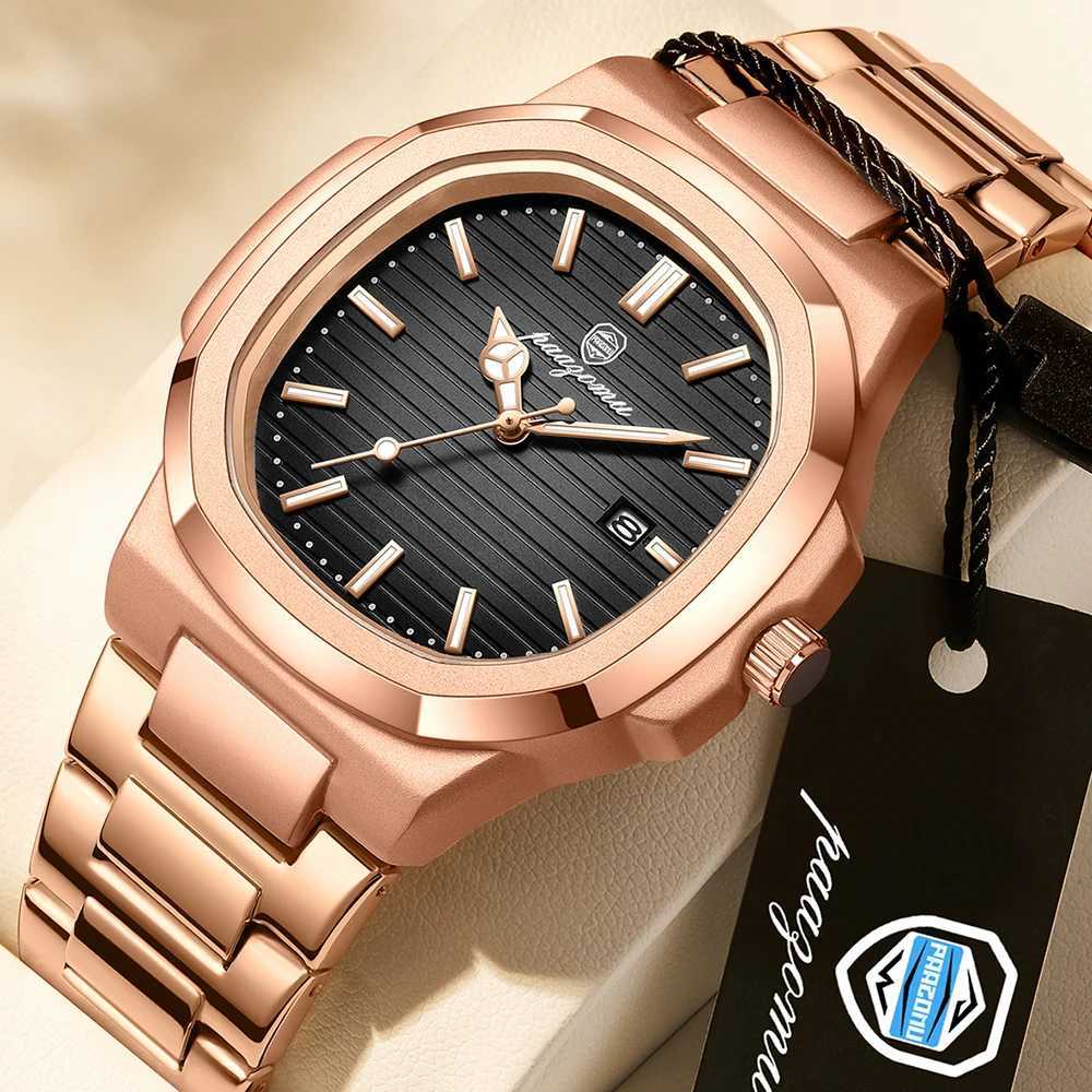 Fashion Mens Watches Business Stainless Steel Quartz Wrist Watch Calendar Date Male Casual Sports Luminous Clock W250724