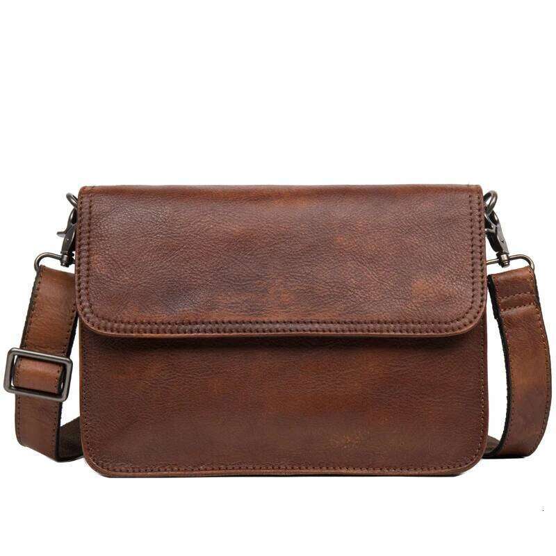 Original hand-rubbed leisure messenger vegetable tanned handbag retro men's Baotou leather shoulder bag