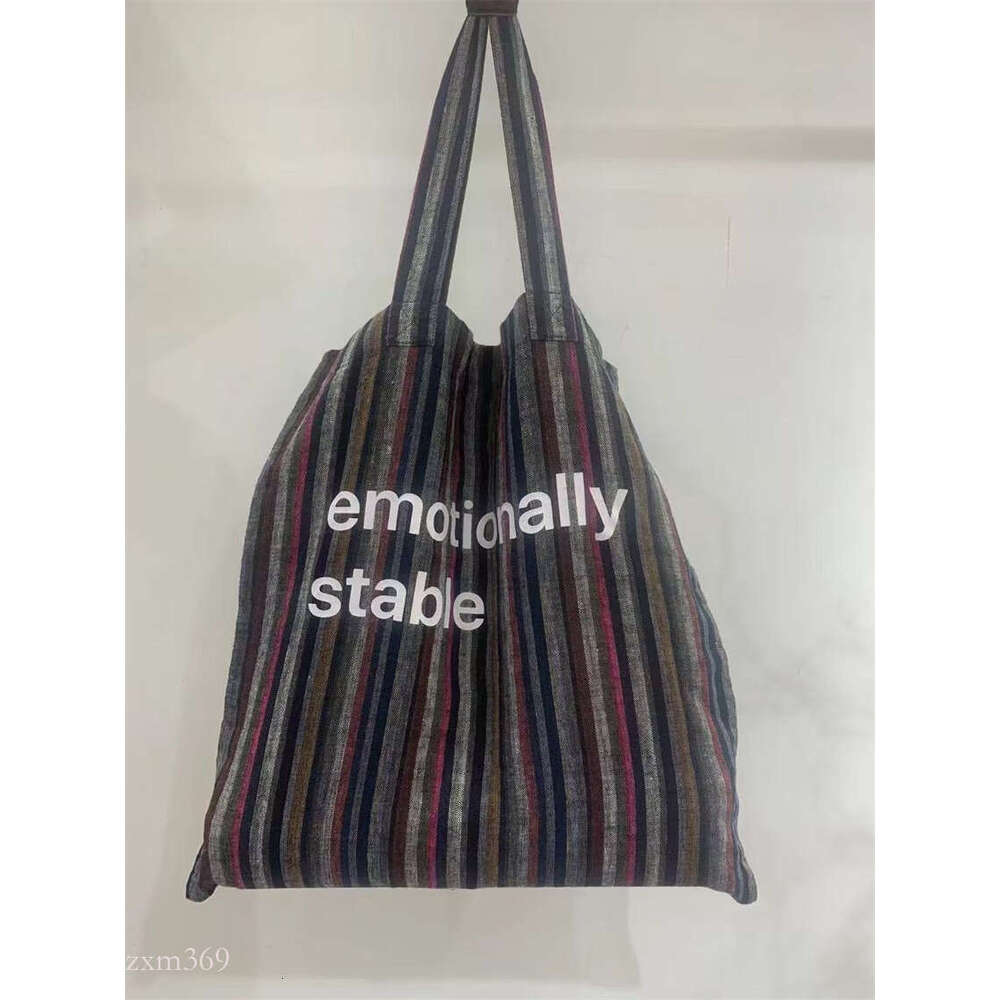 2025 New Casual Versatile English Letter Print Pure Linen Artistic Style Small Backpack Simple Canvas Bag