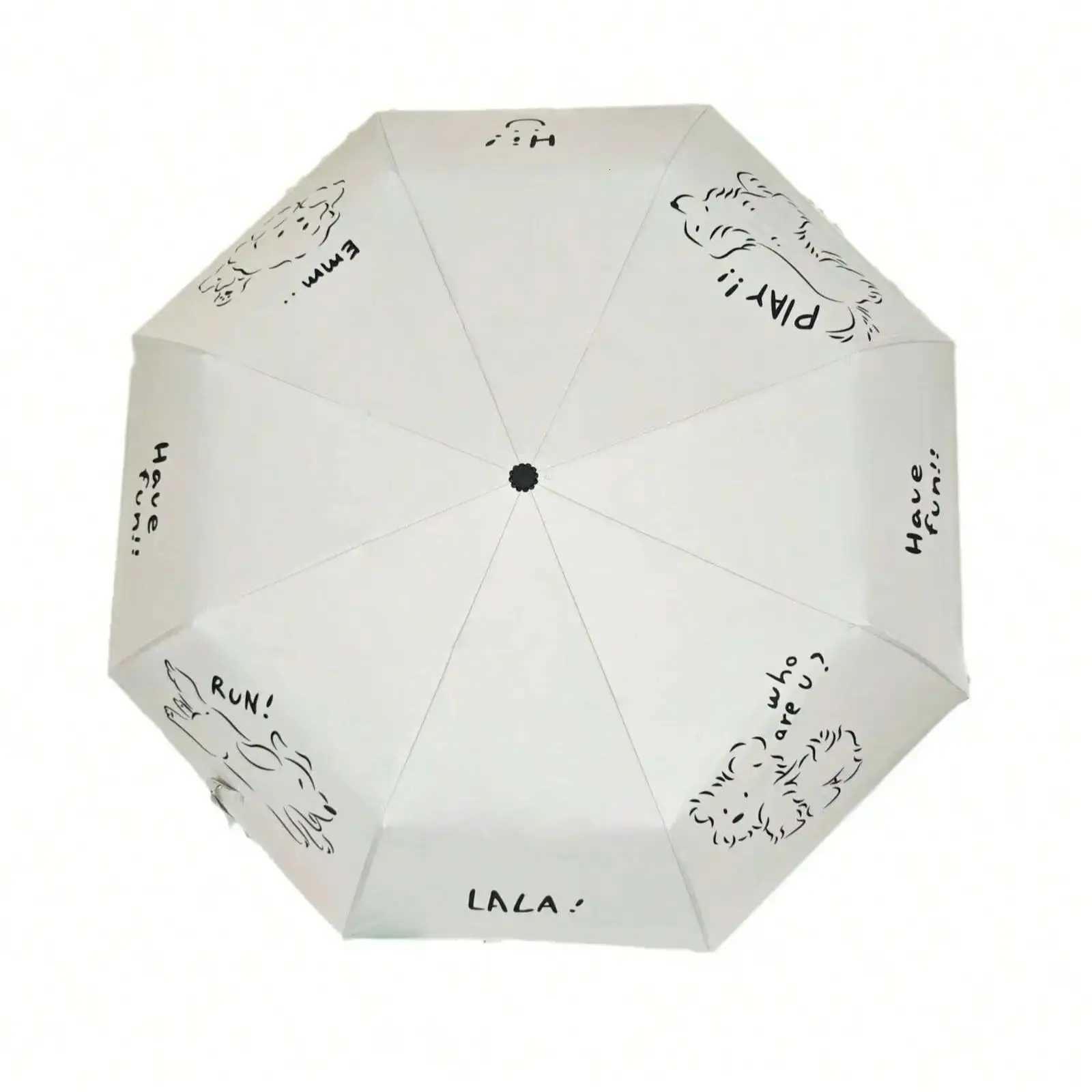Line Dog Automatic Umbrella for Girls Rain and Rain Dual-use High Beauty Cute Sunshade Umbrella UV Resistant for Women R250724