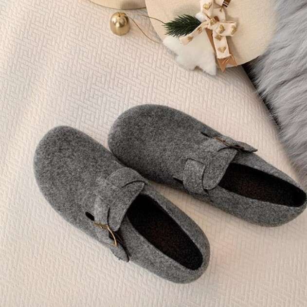 Su Yinyin Velvet Warm Fashion Big Toe Borken Comfortable Thick Sole Casual Women's All-Inclusive Korean Style Shoes