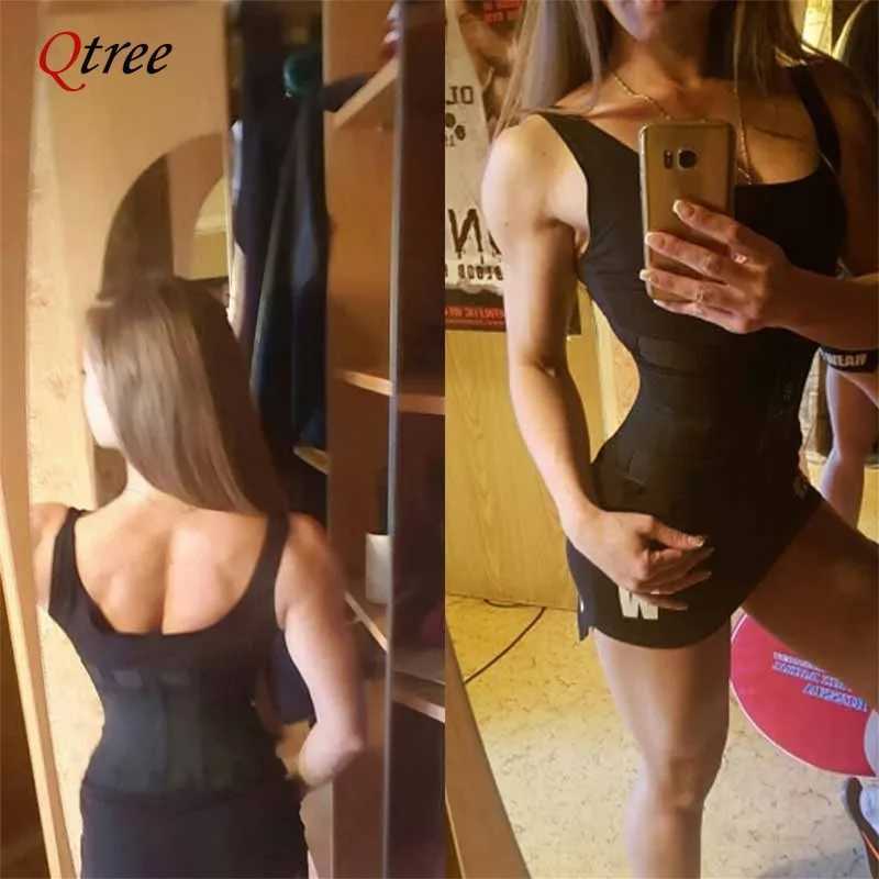 Qtree Women Binders and Shapers Body Shapewear Female Tummy Control Strap Waist Cincher Sauna Sweat Belt Sheath Corset W250724