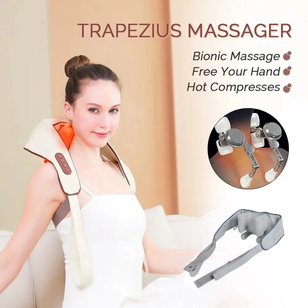 HOWEFISH Wireless Neck And Shoulder Kneading Massage Pillow Electric Neck And Back Massager Cervical Back Muscle RelaxingMassage 250716