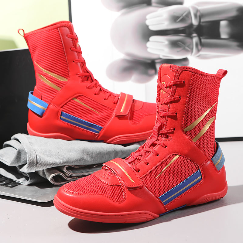 Boxing fighting shoes fitness boxing shoes men and women fighting training multifunctional breathable wear-resistant non-slip shock absorption