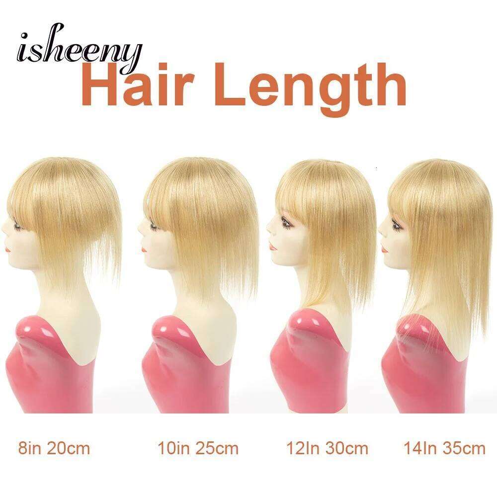 Blonde Real Human Topper 20-35cm Natural Straight Piece 8x12cm Hair Net With Bangs Black Brown 10 Colors for Women
