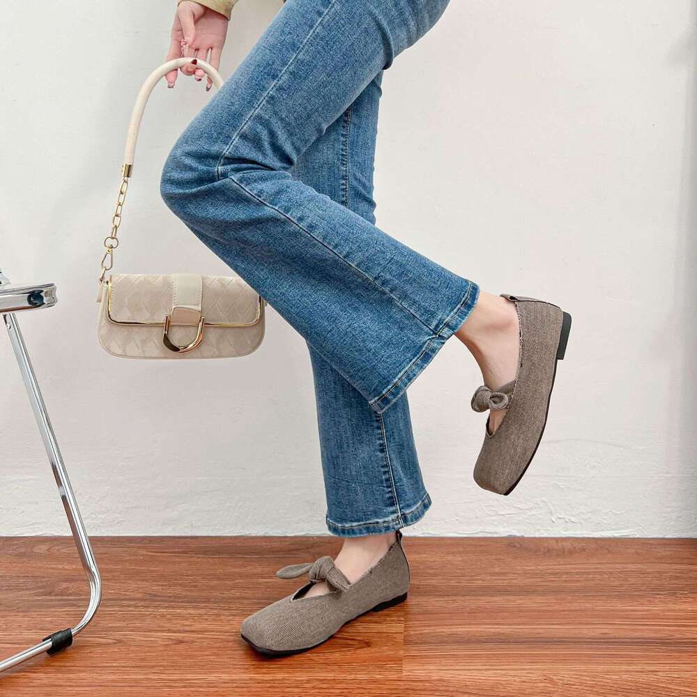 Korean Style Casual Shoes for Women, Versatile Flat 2025 Spring Summer New Shallow Soft Sole Mary Jane Shoes, Loafers