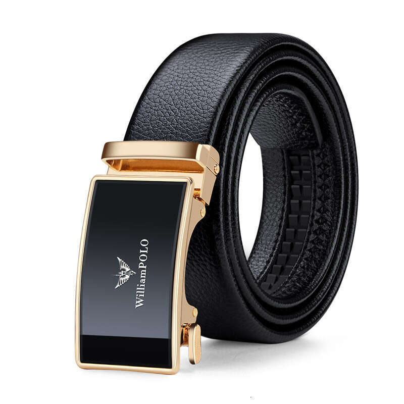 Paul High-End Genuine Automatic Buckle Men's Simple Business Alloy Soft Leather Belt Men