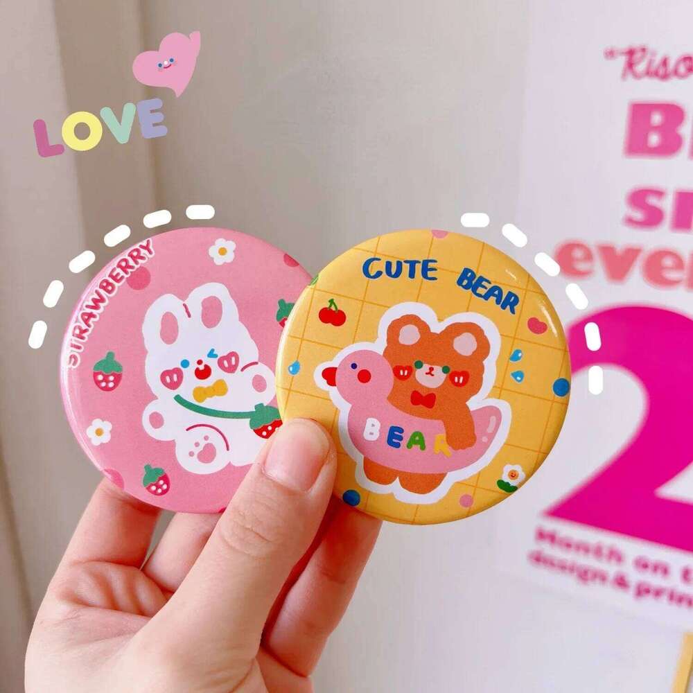 Simple Cute Cartoon Pocket Traveling Portable Small Round Mini Makeup Mirror for Women Girls X250723