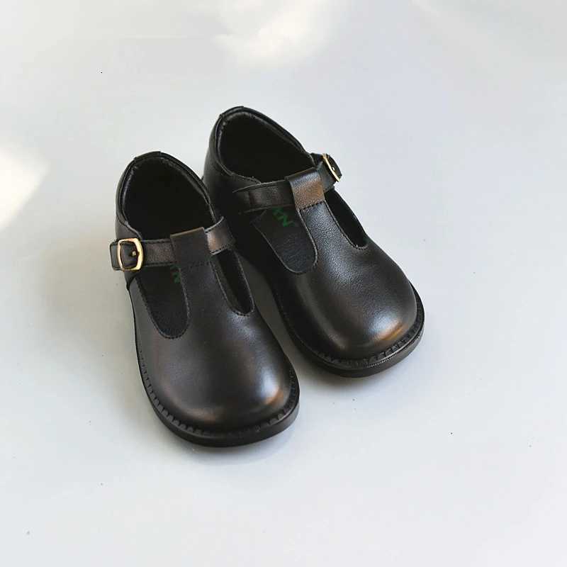 New High-end Genuine Leather Baby Girls Leather Shoes Spring Cowhide Soft Bottom Princess School Shoes Boys Flats Shoes XJ250724