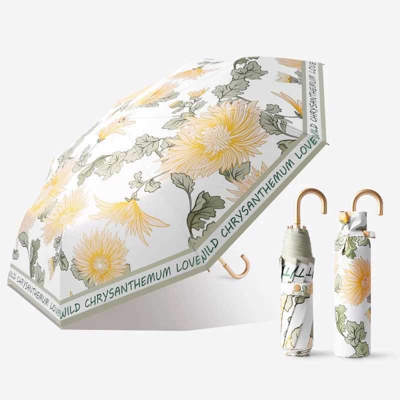 Flower Umbrella For Girls Women Outdoor UPF50+ UV Protection Children Raincoat R250724