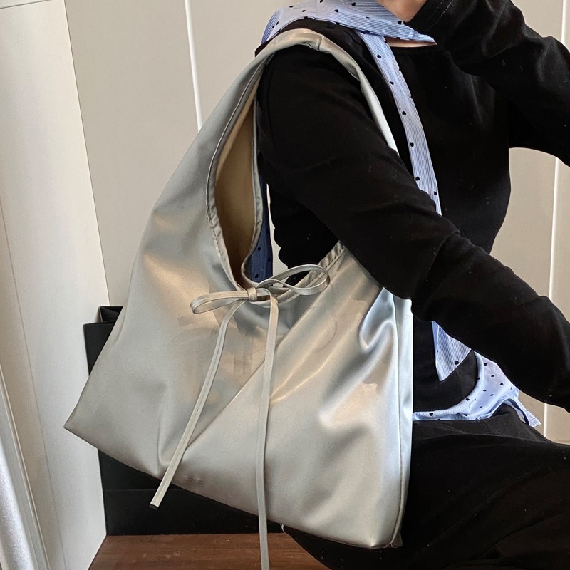 Casual Handbag Women's Shoulder Bag Simple Strap Bow Underarm Bag