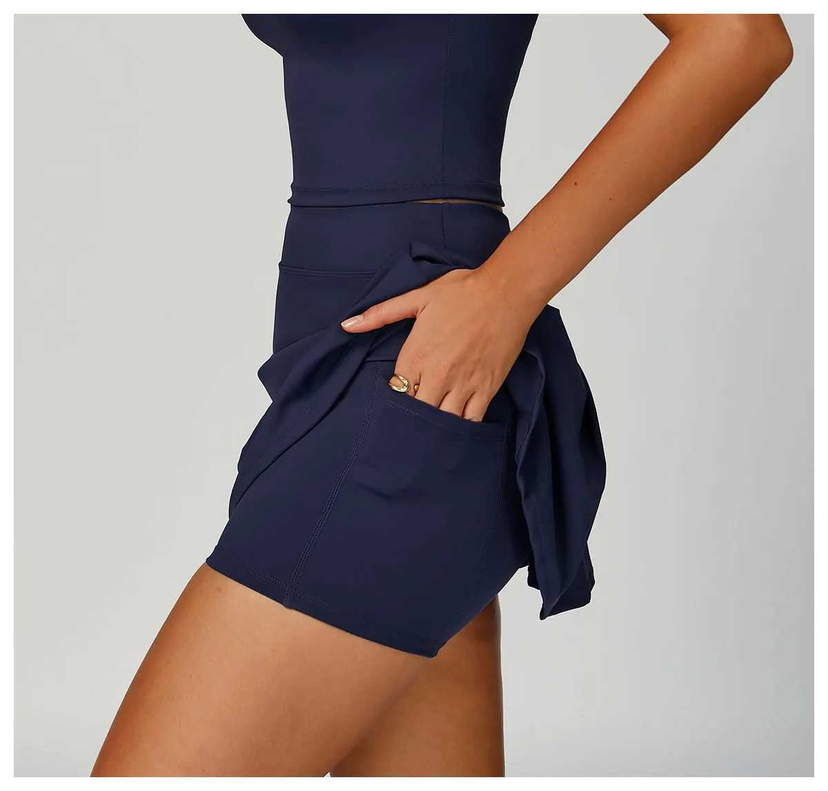 High Waist Sports Short Skirt Lined Shorts Fitness Yoga Chuitz Dry Running Sport Skirts Yoga Tennis Skirt Ultra Short Mini Skirts XJ250724