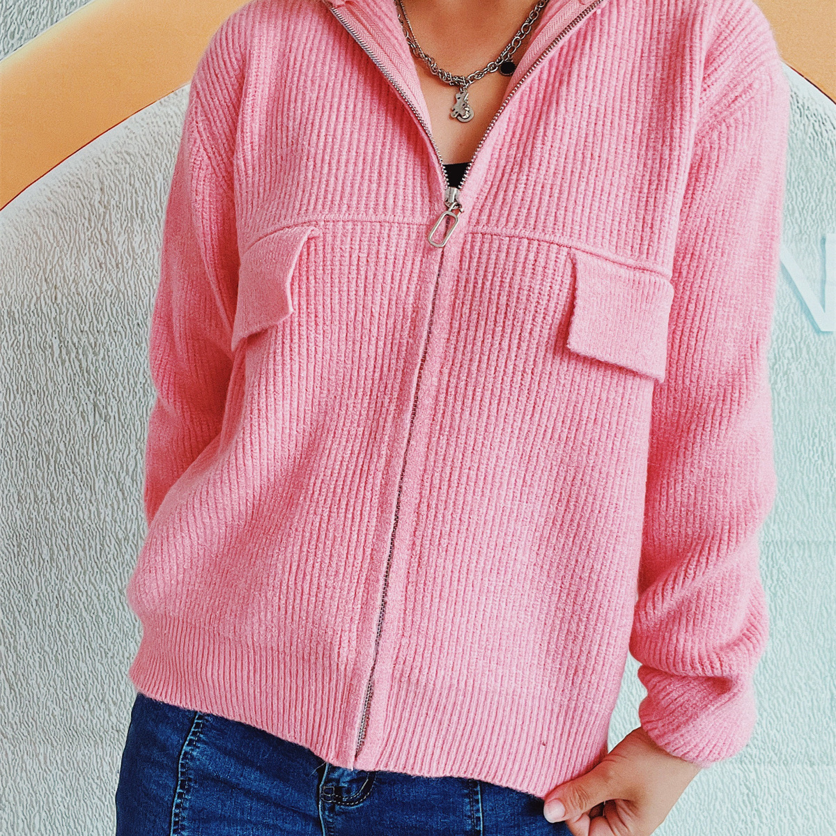 Free shipping designer sweater for women Commuting style simple sweater fashionable slim fit knit base sweater