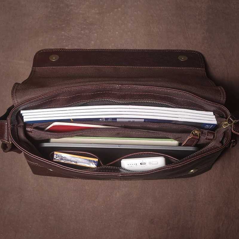 Luxury Design Genuine Leather Shoulder Bag Mens Business Briefcase Natural Cowhide Retro Crossbody Daily Commuter Messenger Bag S250724