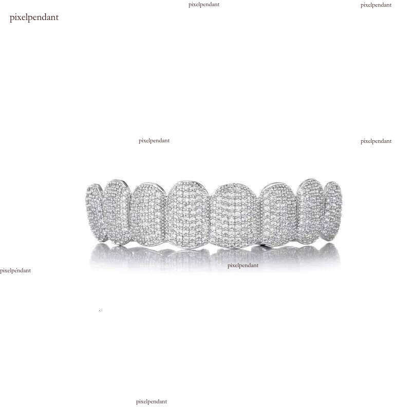Exclusive customization Moissanite Teeth Grillz iced out Hop Sier decorative braces Real Dia Bg Tooth Grills For Men